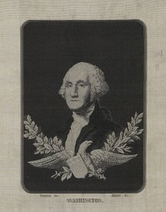 George Washington, ca. 1876 (jacquardvevvevd silke på papirmatte med dekor av kobberlegering) av François Carquillat