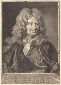 Nicholas Boileau av François Chereau I after Hyacinthe Rigaud