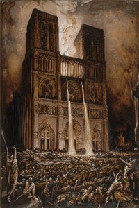 Angrep på Notre-Dame. The Hunchback of Notre-Dame av Victor Hugo, ca 1877. av François Chifflart