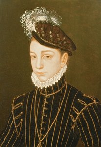 Portrett av Charles IX (panel) (relatert til tegning i Hermitage, St. Petersburg)