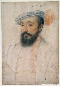 Portrett av Monsignor av Gordes (1513 - 1578). Tegning av blod og svart stein av Clouet Francois (1515-1572) av François Clouet