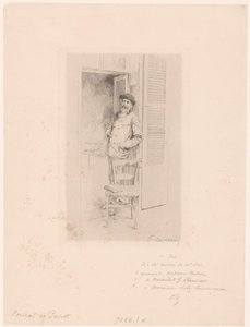 Portrett av Félix Hilaire Buhot av François Courboin (signed by artist)