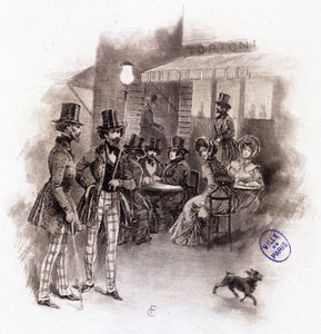 Illustrasjon av "" Profile of grisette""" ny som tilhører Receuil "" Mimi de Pinson"" av Alfred de Musset av François Courboin
