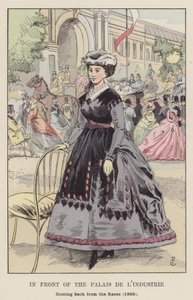 Foran Palais de lIndustrie, kommer tilbake fra Races, 1866 av François Courboin