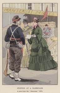 Stoppet ved en barrikade, et pass fra kommunen 1871 av François Courboin