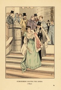 Abonnenter som forlater operaen av François Courboin