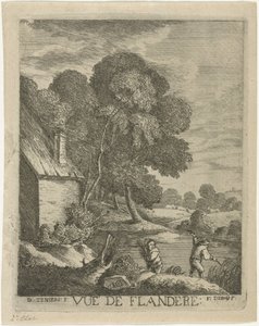 Det flamske landskapet Vue de Flandere (tittel på objekt) av François Deroy