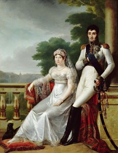 Jérôme Bonaparte og Catharina av Württemberg som konge og dronning av Westfalen av François Joseph Kinson