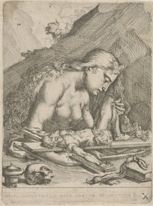 Den hellige Maria Magdalena som en angrende synder av François Joseph Lonsing