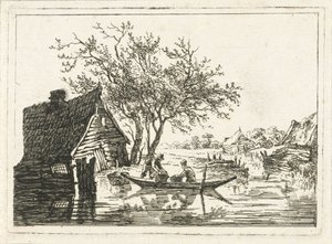 Elvelandskap med gård