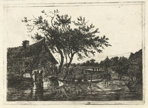 Elvelandskap med gård