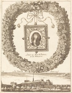 Utsikten over Pont Neuf; Ludvig XIV konge av Frankrike og Navarra