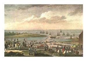 Ombordstigning av engelskmennene i Holland, 30. november 1799, c1850 av François Louis Couché
