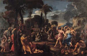 Tilbedelse av Gullkalven av Francois Perrier