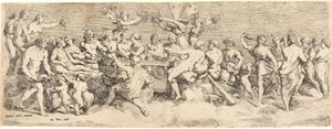 Bryllupsfesten til Amor og Psyke av François Perrier after Raphael