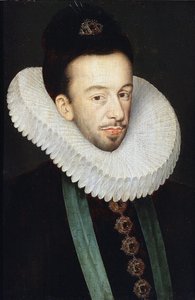 Portrett av Henrik III av Frankrike, konge av Polen og storhertug av Litauen par Quesnel, Francois (1543-1619). Olje på tre, størrelse: 37x25,5