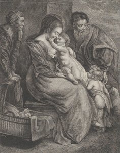 Den hellige familie med Saint Elizabeth og Saint John the Baptist, ca. 1780. av François R. F. Brichet