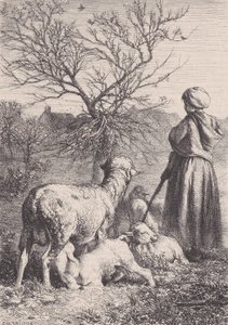En gjeterinne, ca. 1852. av François Rouget