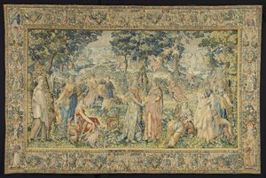 Cephalus og Procris Tapet som skildrer historien til Cephalus og Procris fra Diana-serien The Histories of Diana (serietittel) av François Spiering (workshop of)