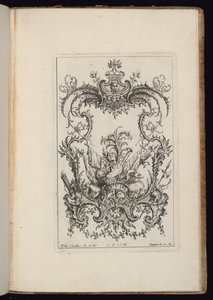 Cartouche with Armorial Trophy, Livre d’ornaments (Ornamentsbok)