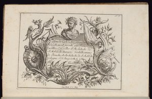 Patron med portrettbyste, bok med uregelmessige kassetter av François de Cuvilliés the Elder