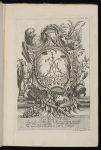 Kassett med to løver og en chiffer, bok med kassetter for forskjellig bruk av François de Cuvilliés the Elder