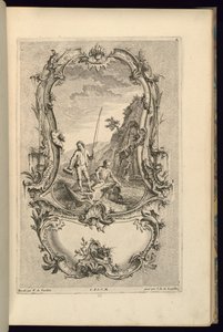 Design for Cartouche med store og små rom av François de Cuvilliés the Elder