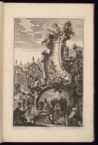 Design for Fountain with Trophy of Musical Instruments av François de Cuvilliés the Elder