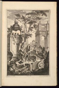 Design for Fountain with a River God av François de Cuvilliés the Elder