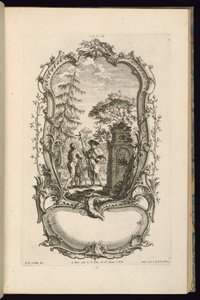 Design for en kartusj med store og små rom av François de Cuvilliés the Elder