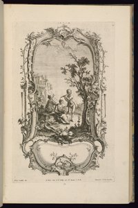 Design for en kartusj med store og små rom av François de Cuvilliés the Elder