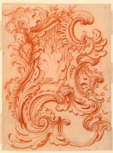 Tegning for en Rocaille Escutcheon