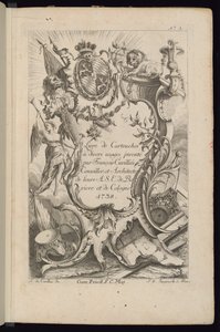 Tittelside, bok med kassetter for forskjellig bruk av François de Cuvilliés the Elder