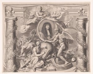 Allegorisk portrett av Louis XIV (øvre del) av François de Poilly (I)