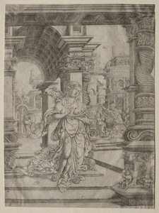 Lucretias død. av Frans Crabbe van Esplegem