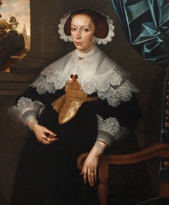Portrett av Florence-Marguerite de Renesse-Warfusée, grevinne av Grimbergen, 1641 (par 3114329) av Frans Denys