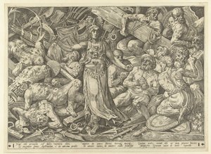 Victoria omgitt av fanger og trofeer av Frans Floris (I)