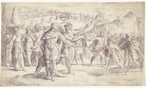 Israels folk krysser elven Josvas historie, ? (4?) (serietittel) av Frans Francken (I)