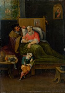For å besøke de syke syv barmhjertighetsverkene, ca. 1620.