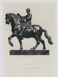 Rytterfigur i bronse av den italienske renessansen condottiero Gattamelata, av Donatello
