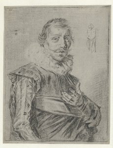 Portrett av en ung mann med hånden utstrakt av Frans Hals (manner of)