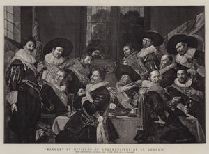 Bankett for offiserer til Arquebusiers of St Andrew av Frans Hals