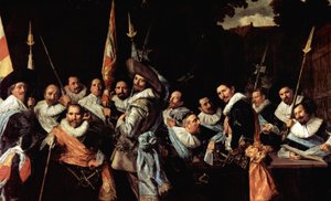 Møte for offiserene og sersjantene i Calivermen Civic Guard av Frans Hals