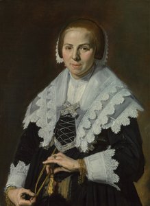 Portrett av en kvinne med en vifte, ca. 1640 av Frans Hals