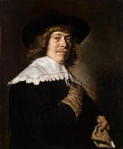 Portrett av en ung mann som holder en hanske, c1650. av Frans Hals