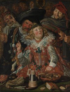 Shrovetide Revelers (The Merry Company) ca. 1615 (olje på lerret) av Frans Hals