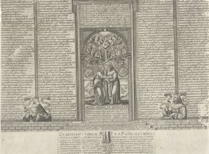 Kristus og Saint Francis ved et tre av hellige av Frans Heylan