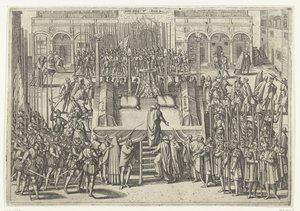 Stillaset etter halshuggingen av Egmond og Horne, 1568 av Frans Hogenberg (attributed to)