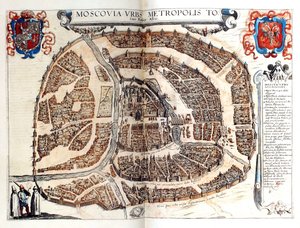 Kart over Moskva, 1572 av Frans Hogenberg