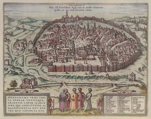 Jerusalem-kartet Fra: Jansson, Jan Kart over de berømte byene i Spania, Amsterdam, 1657, 1657 av Frans Hogenberg